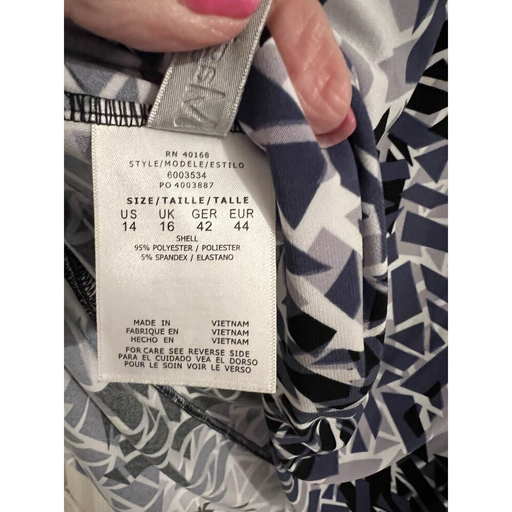 Magic Suit Blue Black Yasmin Print Tankini Top Sz 14 Beach Travel - Picture 5 of 6